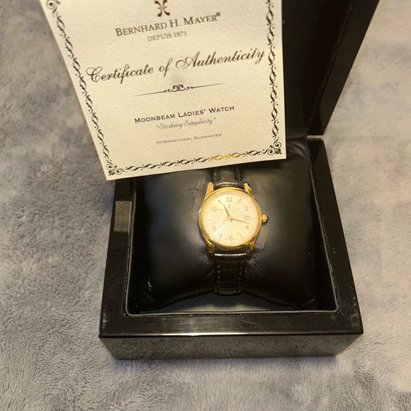 Bernhard h Mayer moonbeam vintage black and gold watch